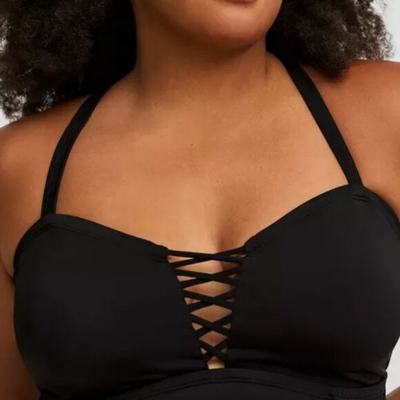 Torrid Wireless Lattice One-Piece Swimsuit - Picture 2 of 8